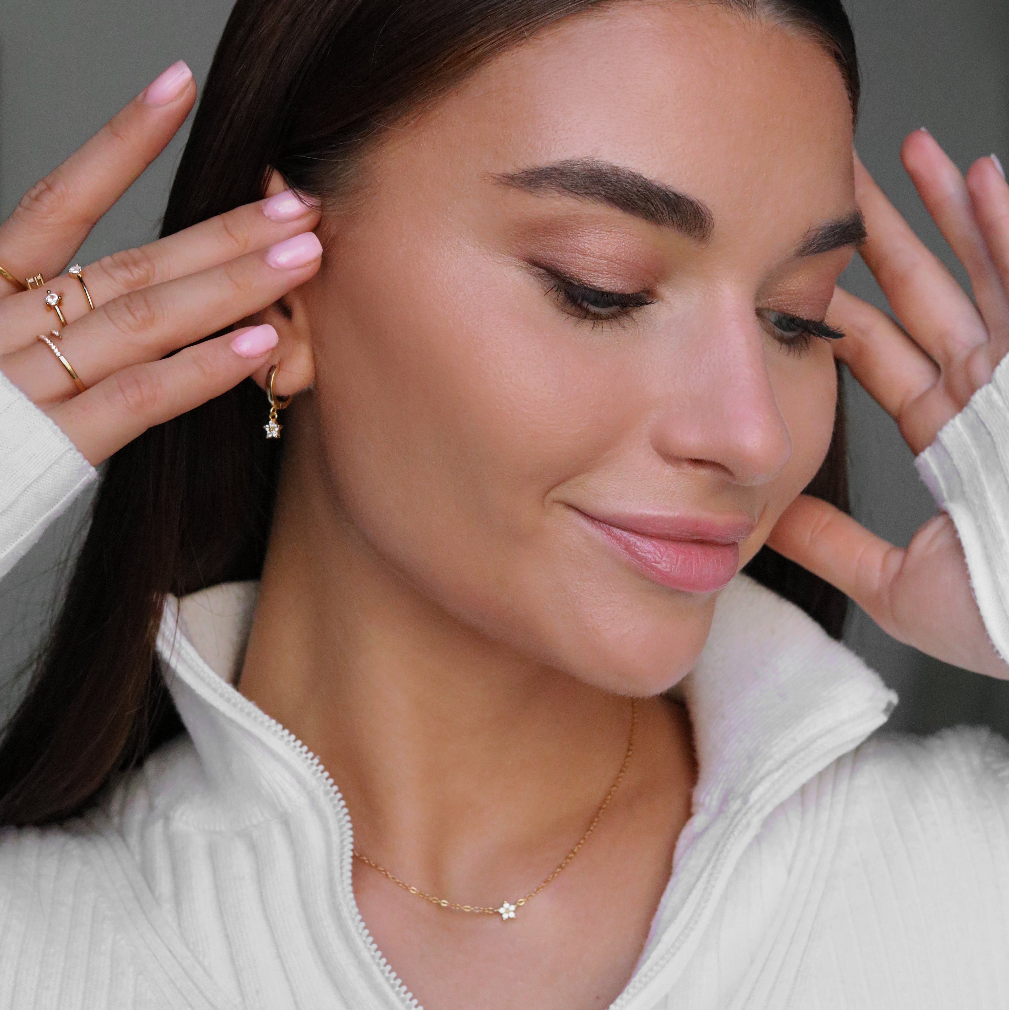 LOTUS CRYSTAL HOOPS