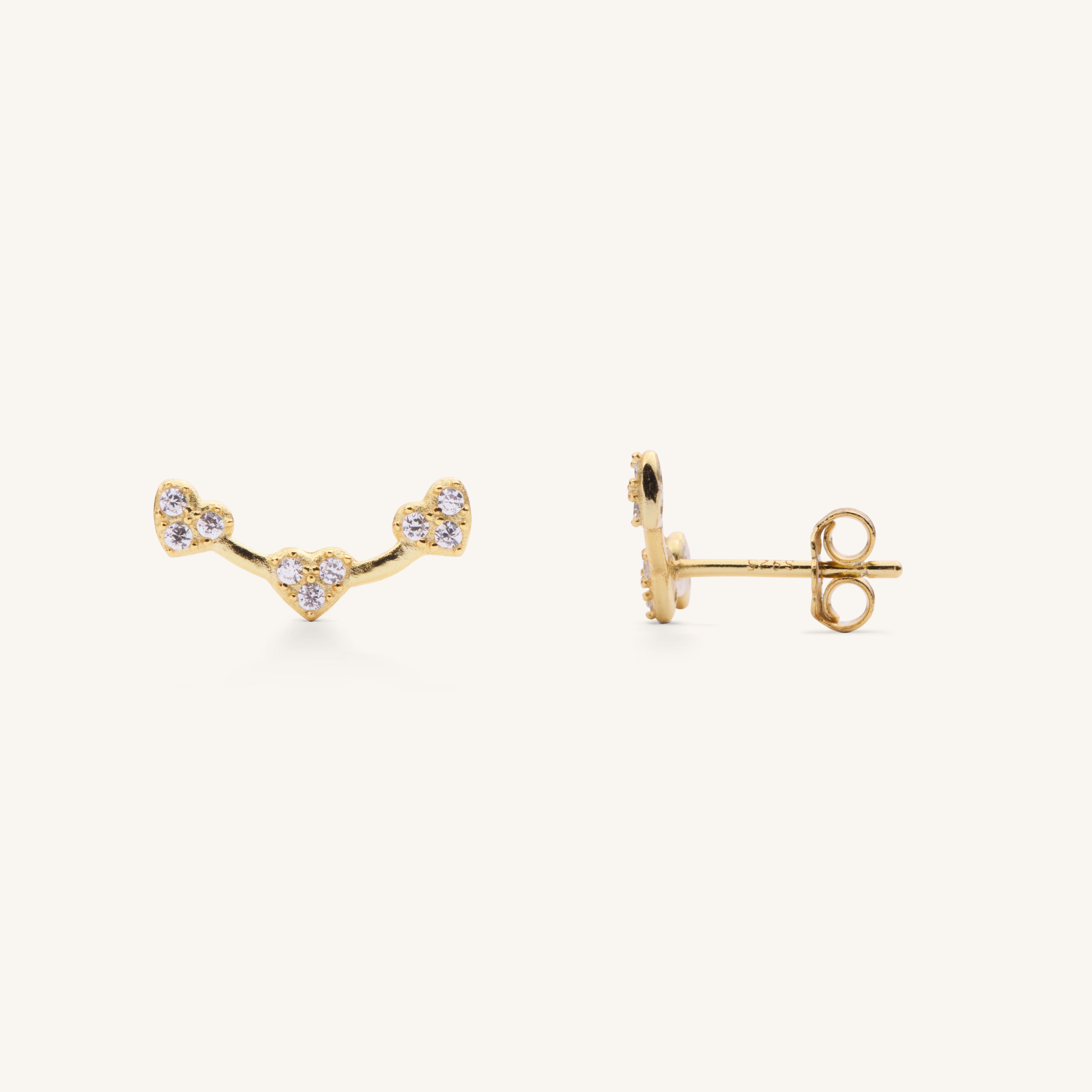 MINI HEART EARCLIMBER - GOLD
