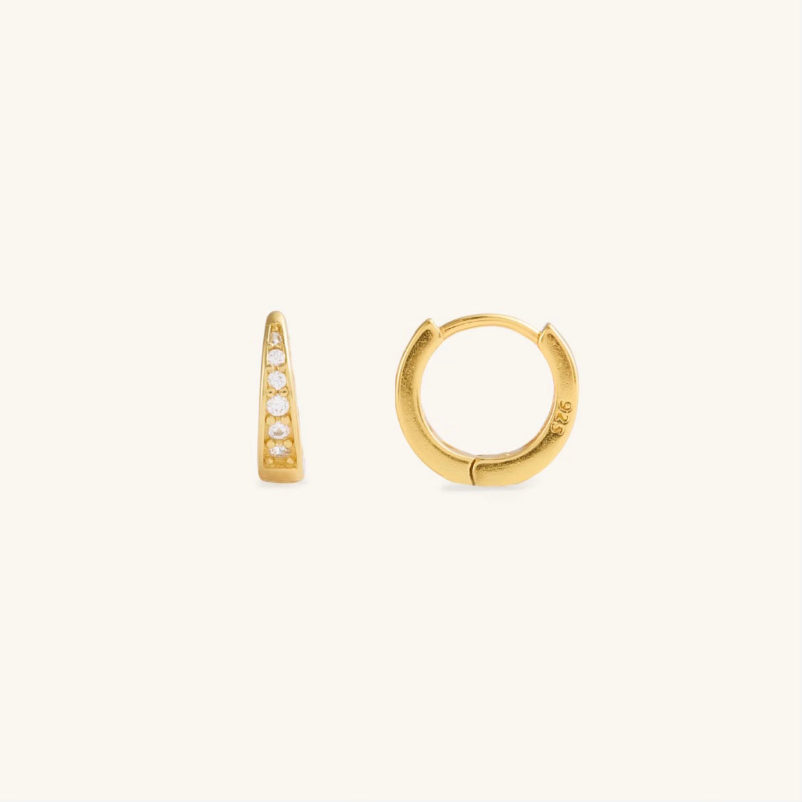 LIV STONE HOOPS - GOLD