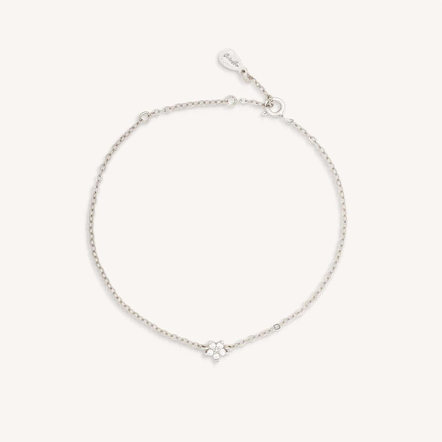 PETITE LOTUS CRYSTAL BRACELET - SILVER