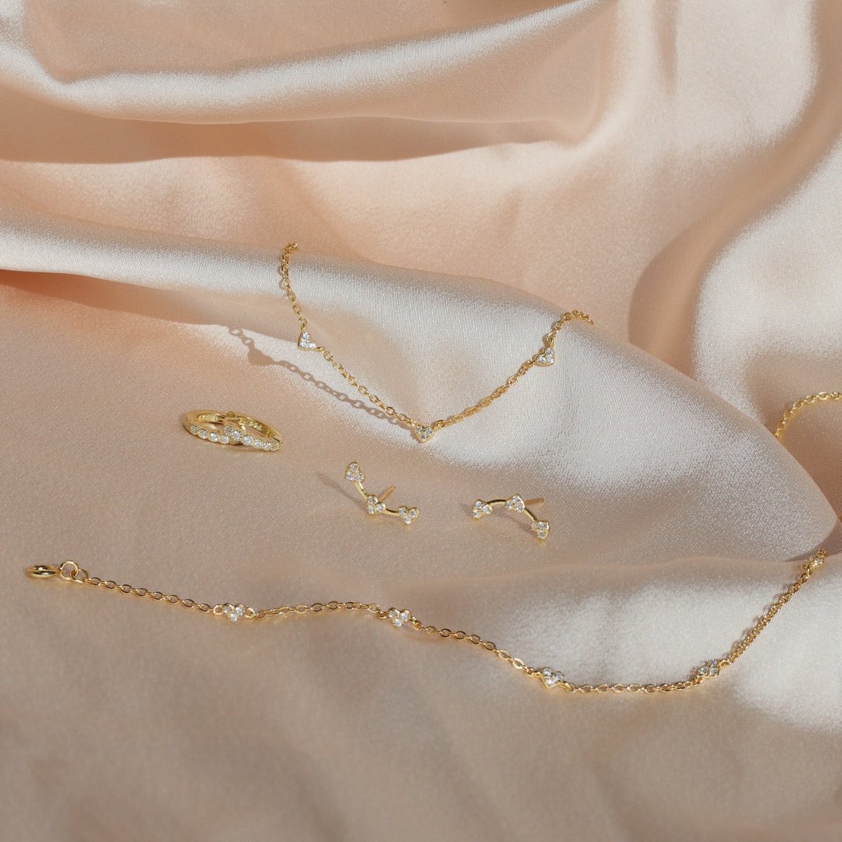 ASTRID STONE HOOPS -SILVER