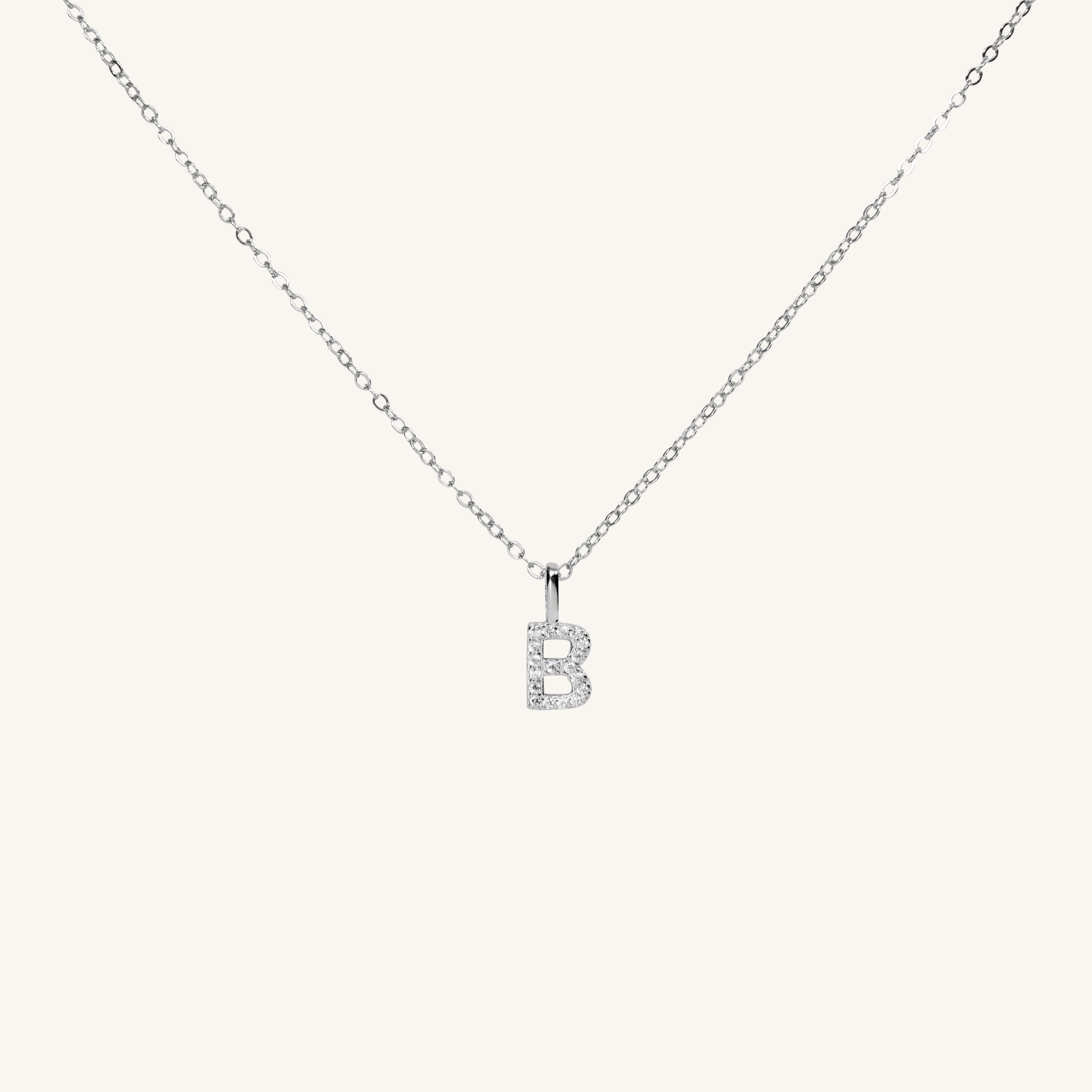 LOVE INITIAL NECKLACE - SILVER
