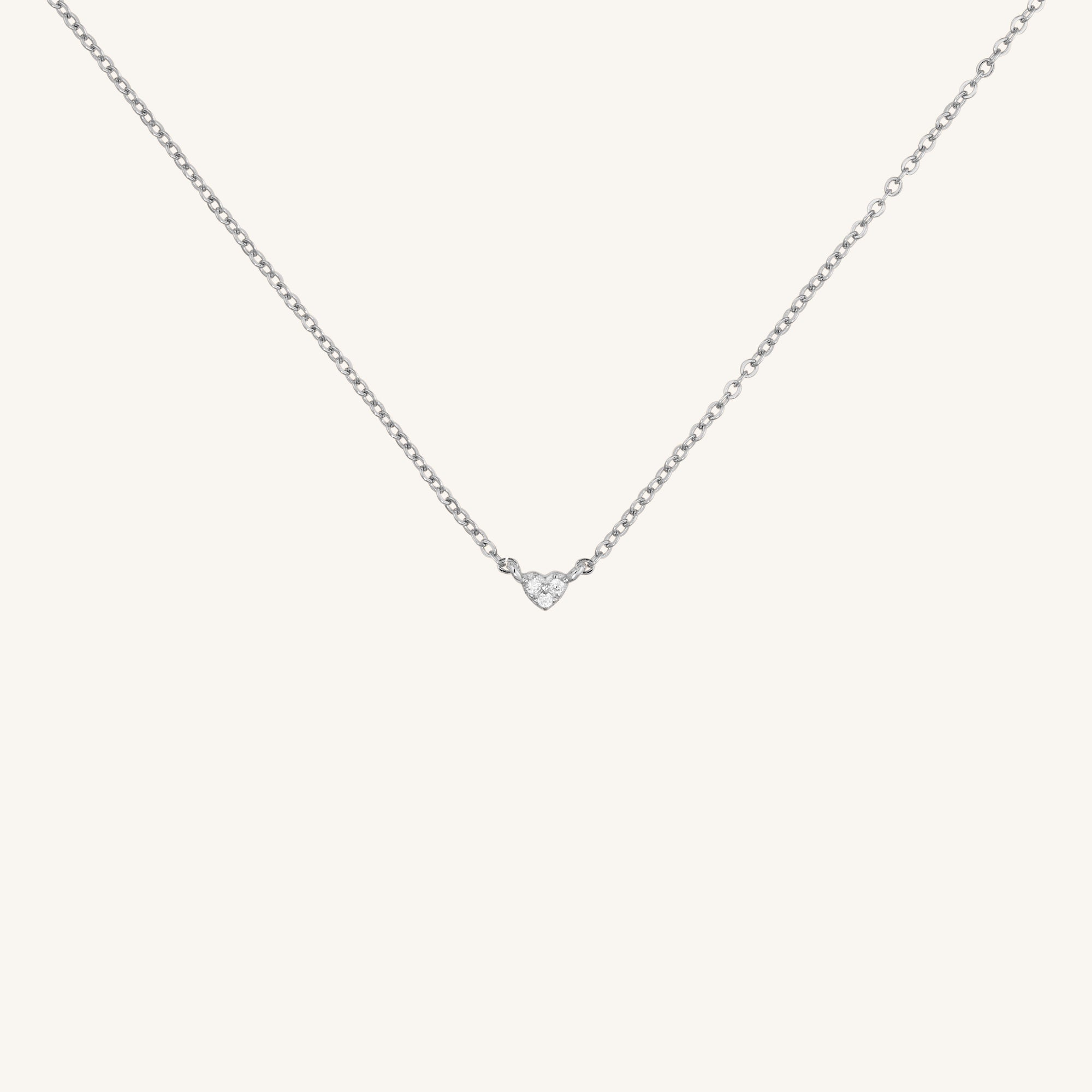MINI HEART SPARKLING NECKLACE - SILVER