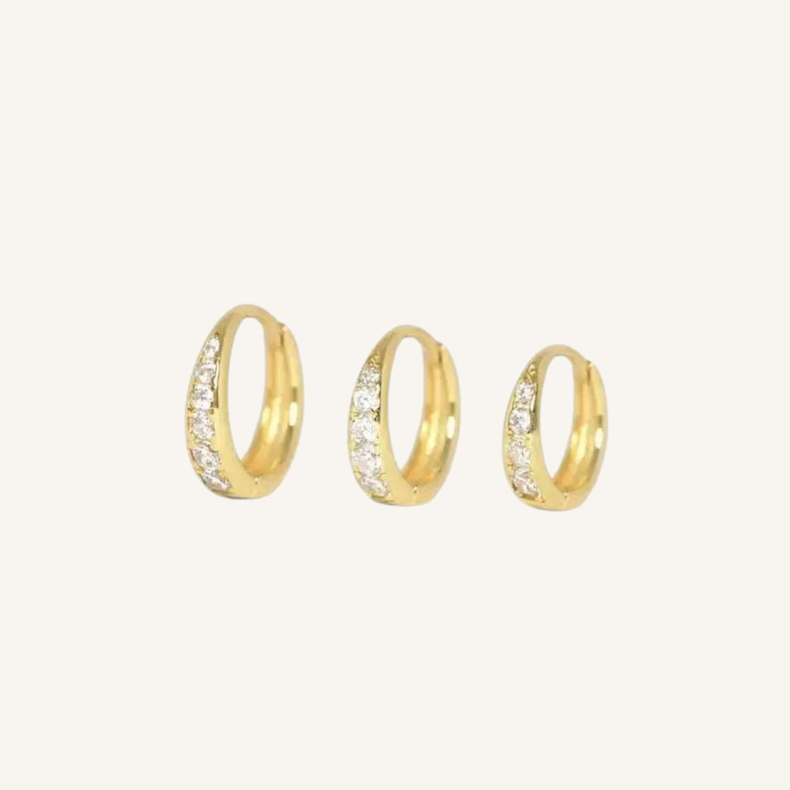 LIV STONE HOOPS - GOLD