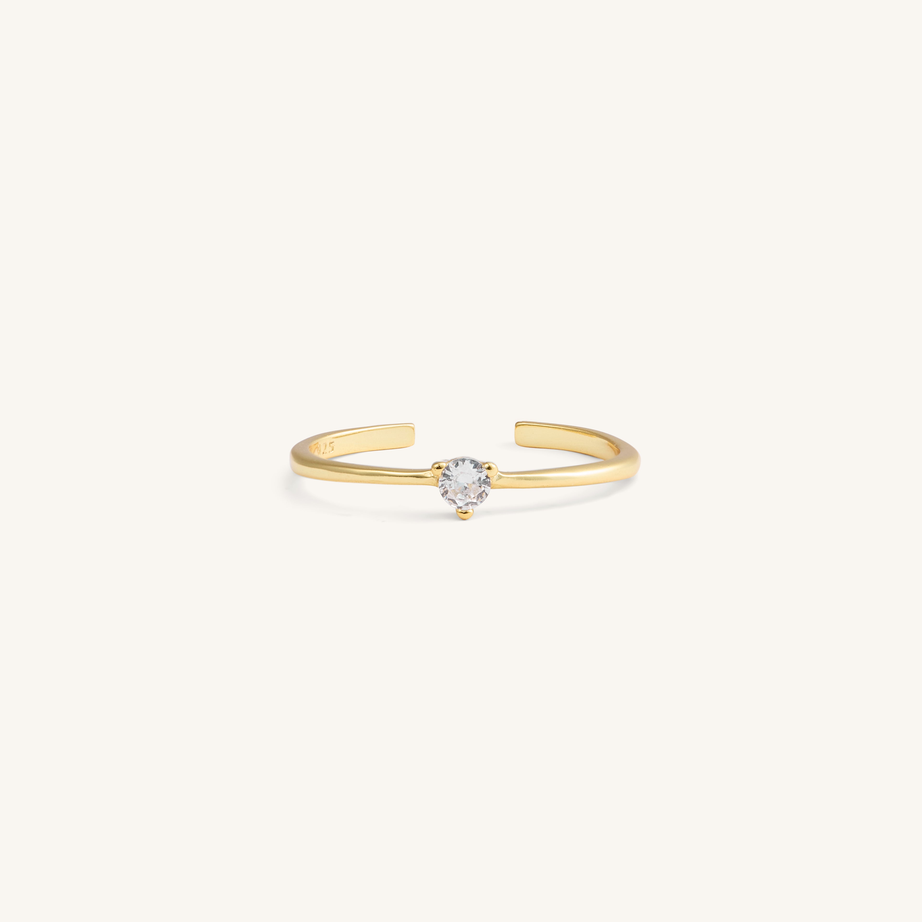 GODDESS SOLITAIRE RING - GOLD