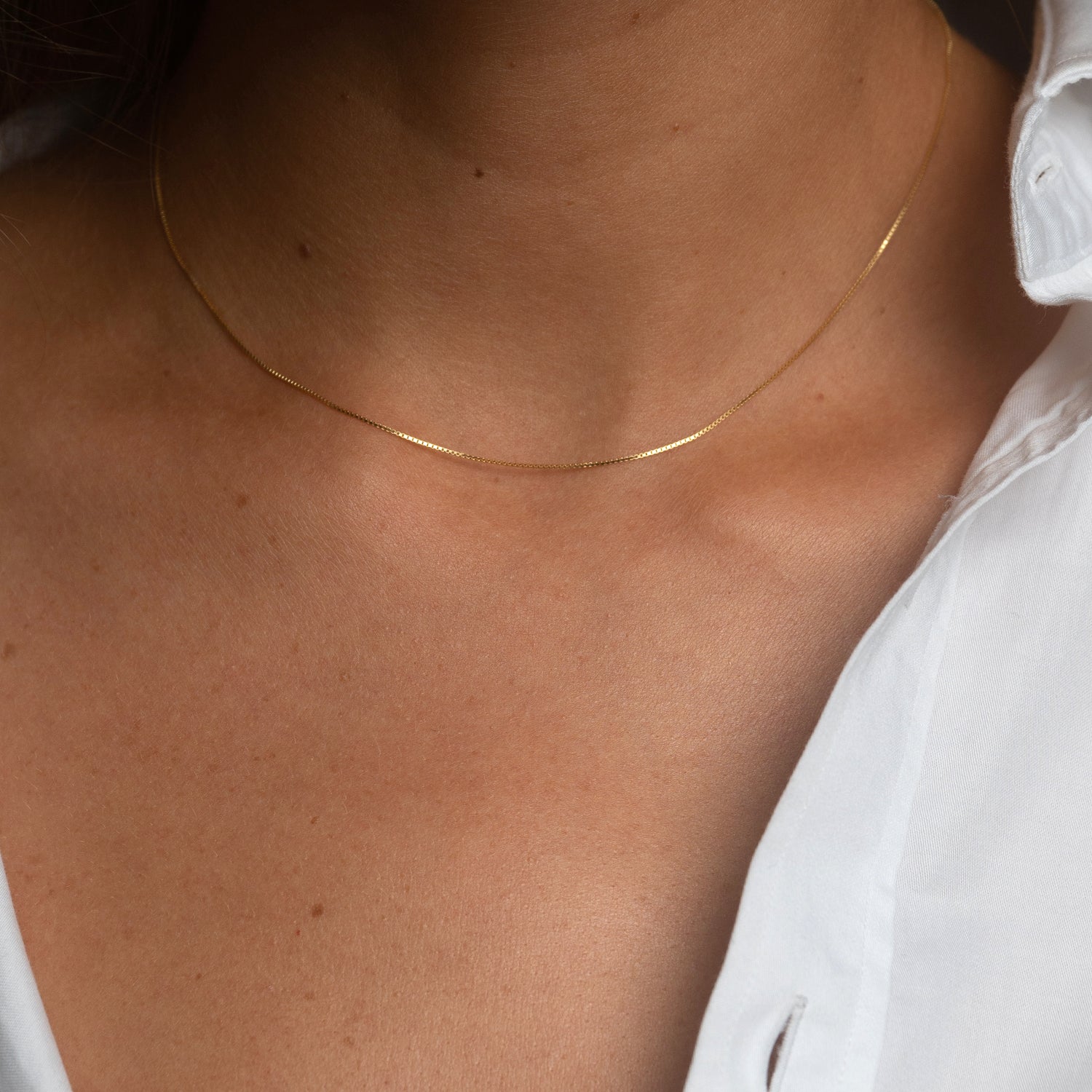 EVERYDAY BOX CHAIN NECKLACE - GOLD