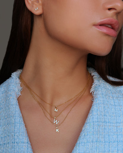 LOVE INITIAL PETITE NECKLACE - GOLD
