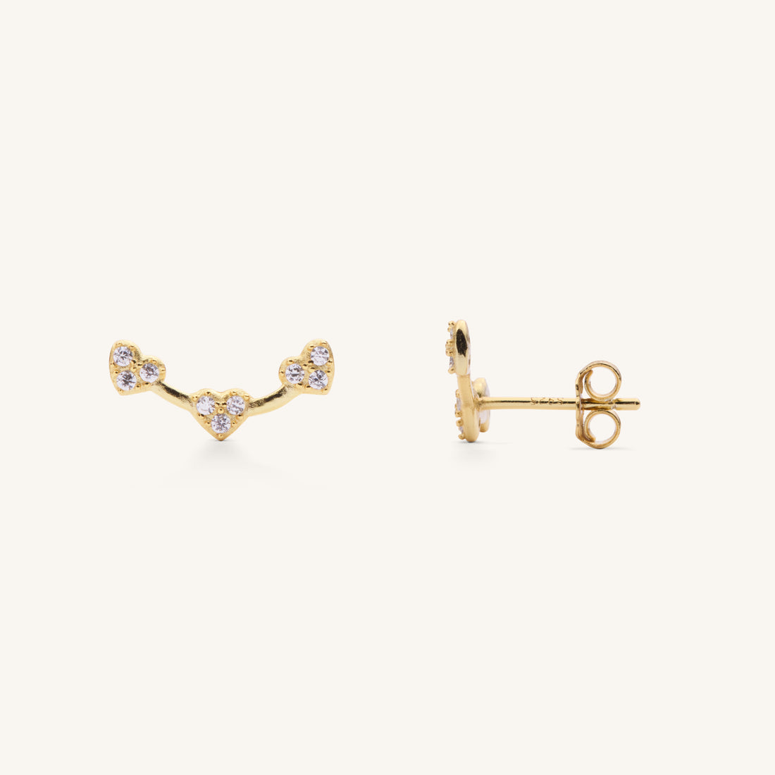 MINI HEART EARCLIMBER - GOLD