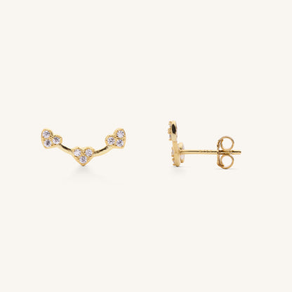MINI HEART EARCLIMBER - GOLD