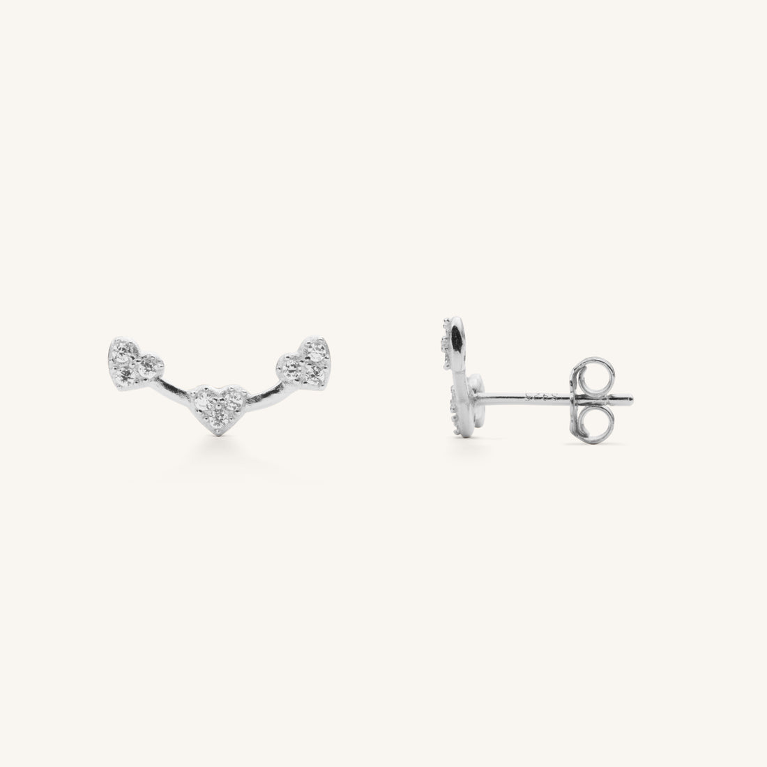 MINI HEART EARCLIMBER - SILVER