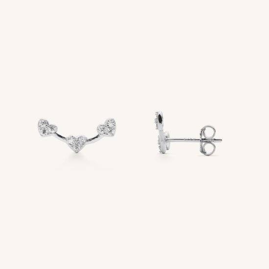 MINI HEART EARCLIMBER -SILVER