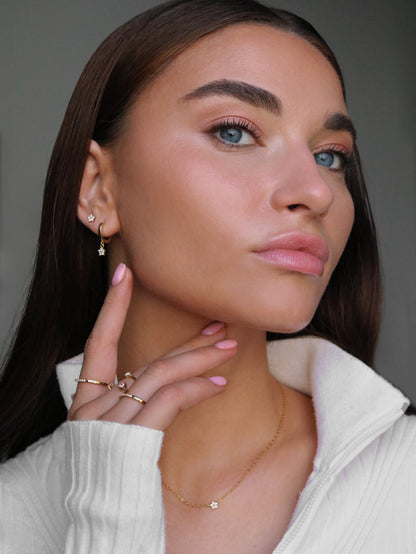 PETITE LOTUS CRYSTAL NECKLACE - GOLD