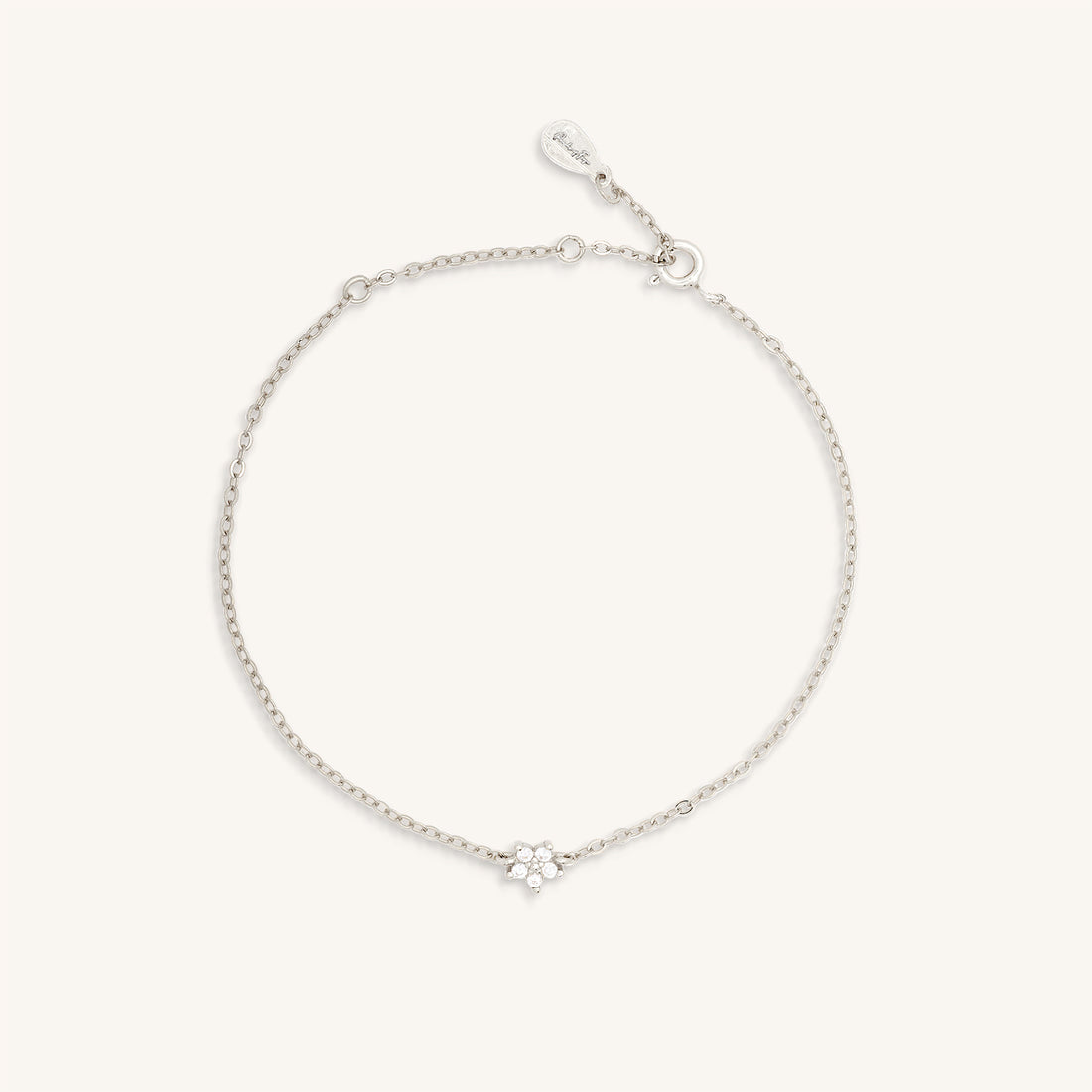 PETITE LOTUS CRYSTAL BRACELET - SILVER