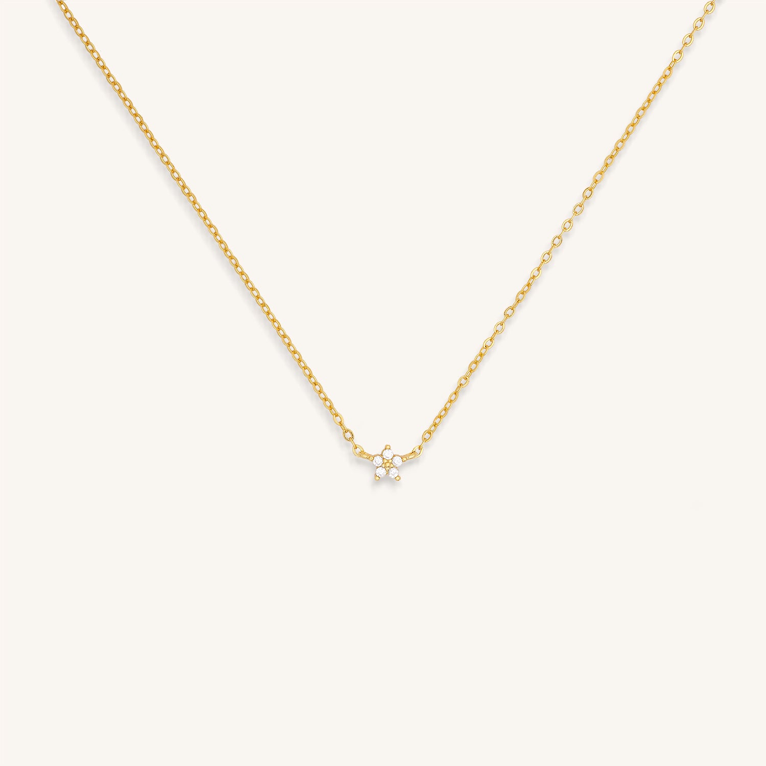 PETITE LOTUS CRYSTAL NECKLACE - GOLD