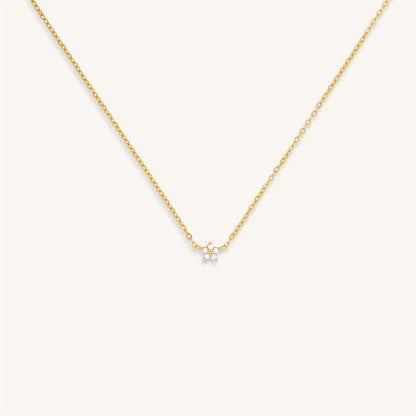 PETITE LOTUS CRYSTAL NECKLACE - GOLD