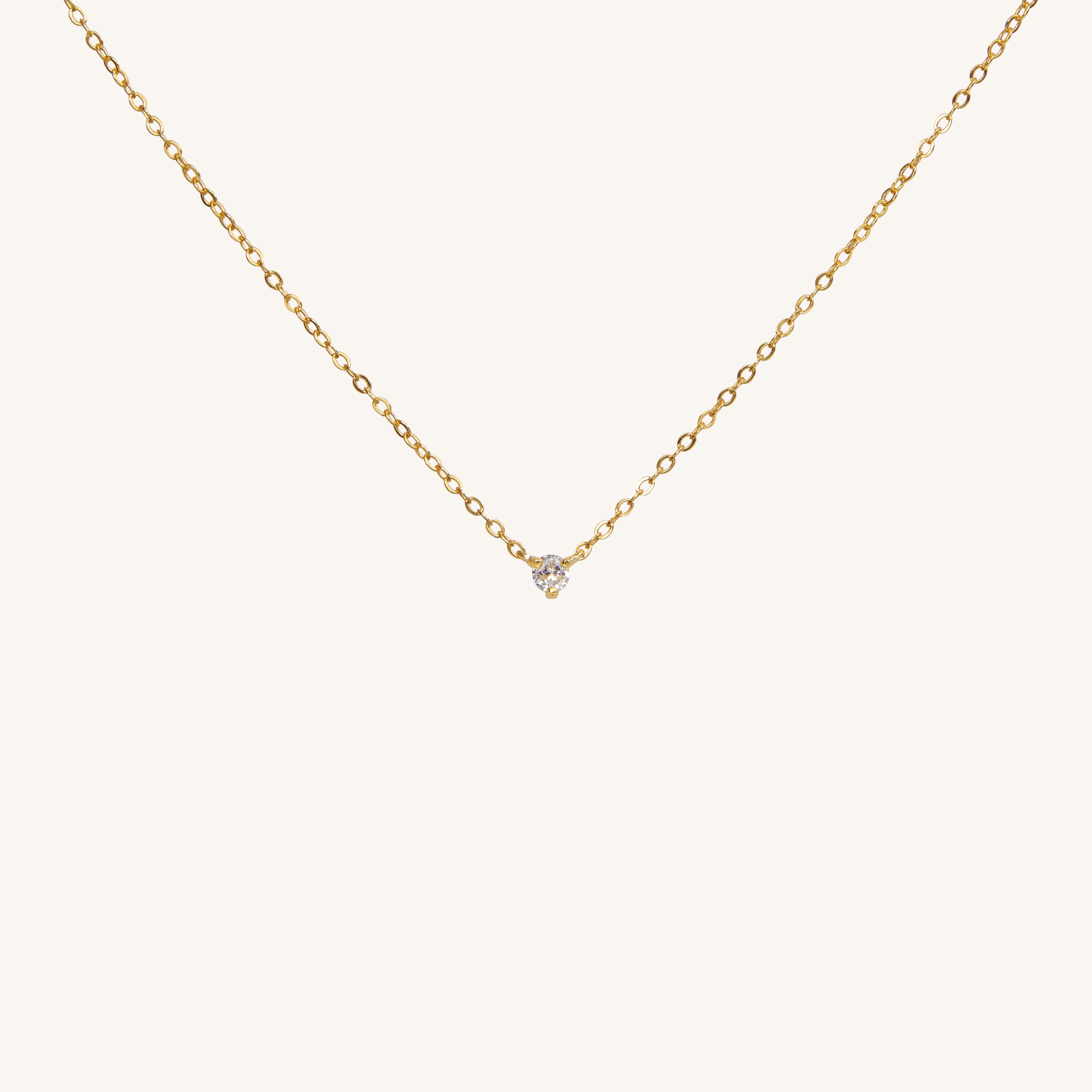 GODDESS SOLITAIRE NECKLACE - GOLD