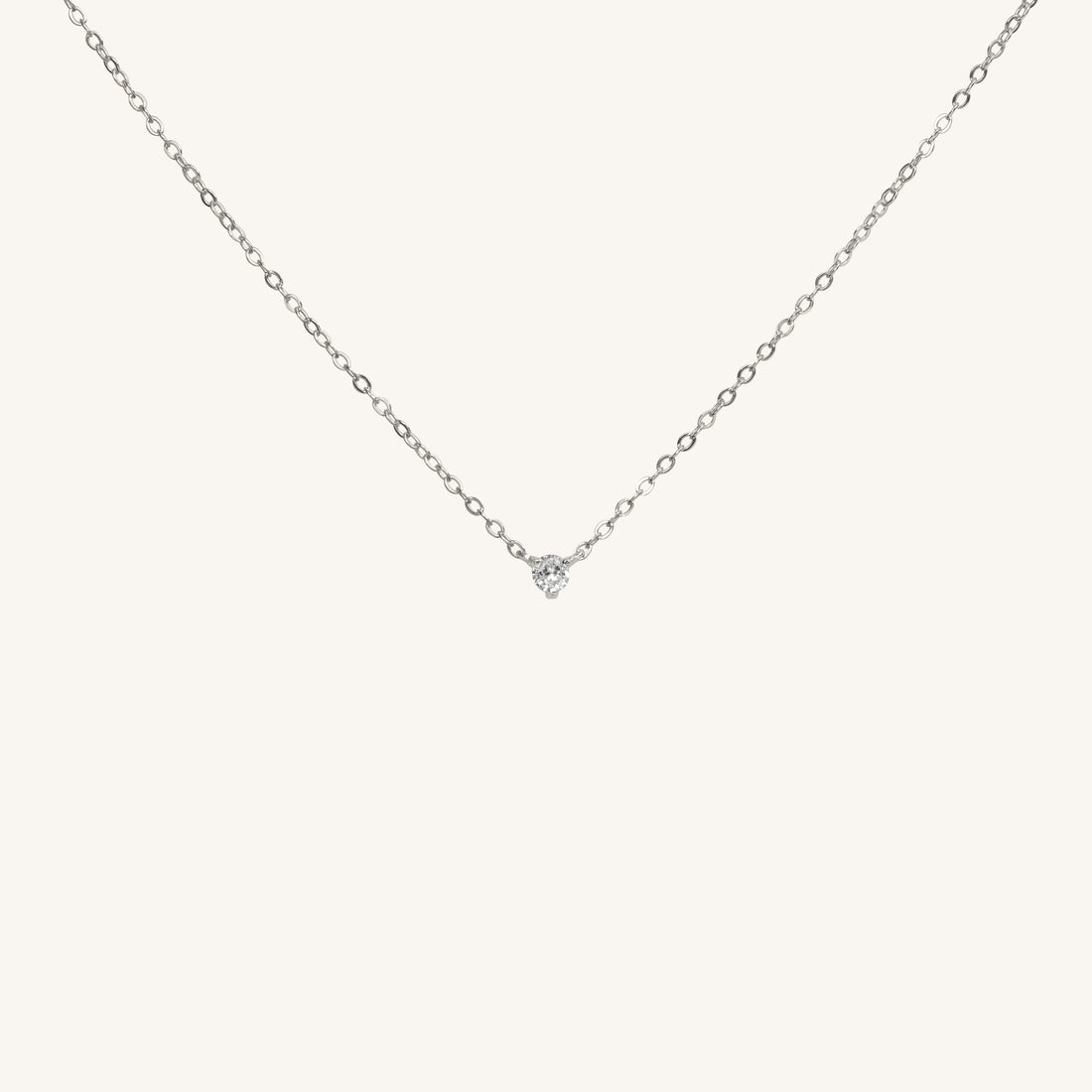 GODDESS SOLITAIRE NECKLACE - SILVER