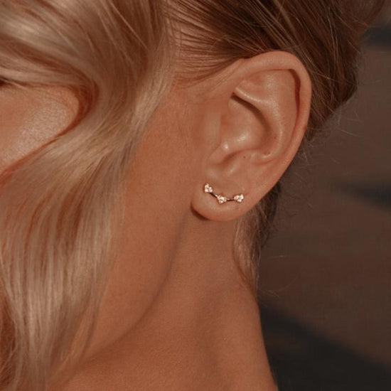 MINI HEART EARCLIMBER -GULD