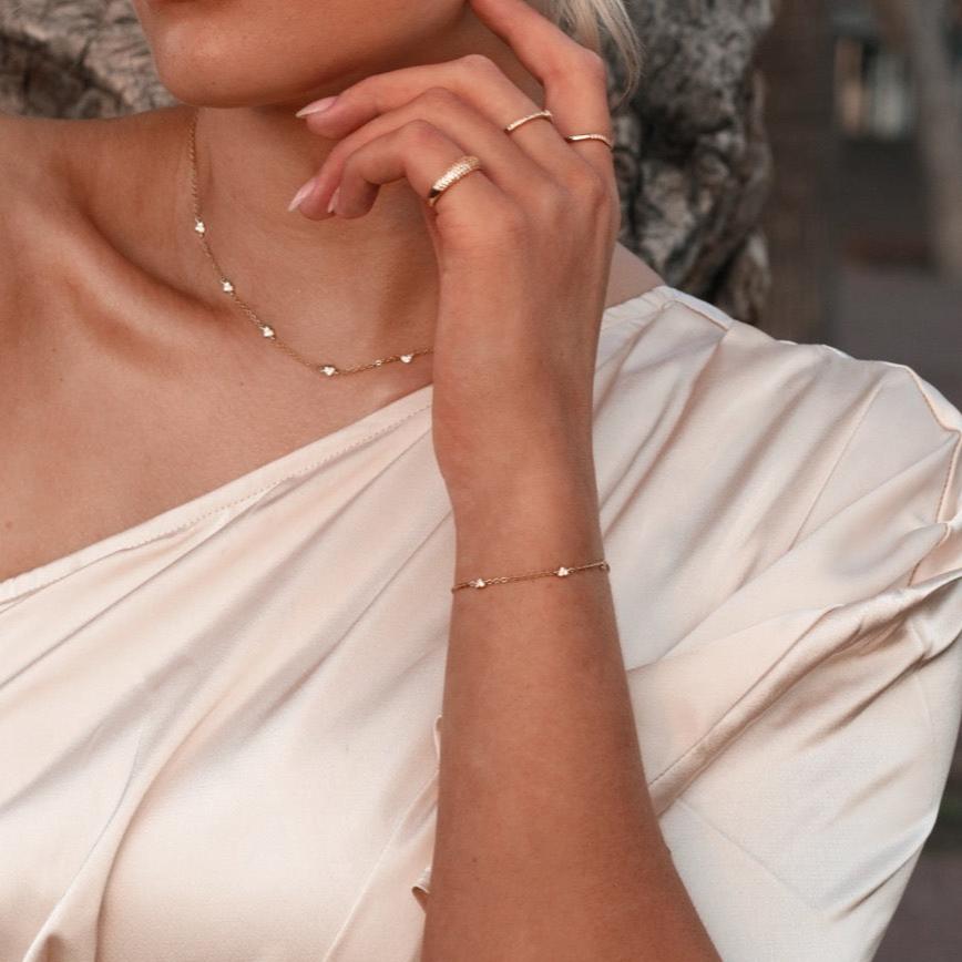 MINI HEART LINE BRACELET - SILVER