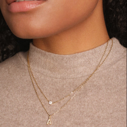 PETITE LOTUS CRYSTAL NECKLACE - SILVER