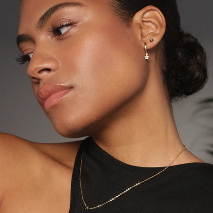 PETITE LOTUS CRYSTAL NECKLACE - SILVER