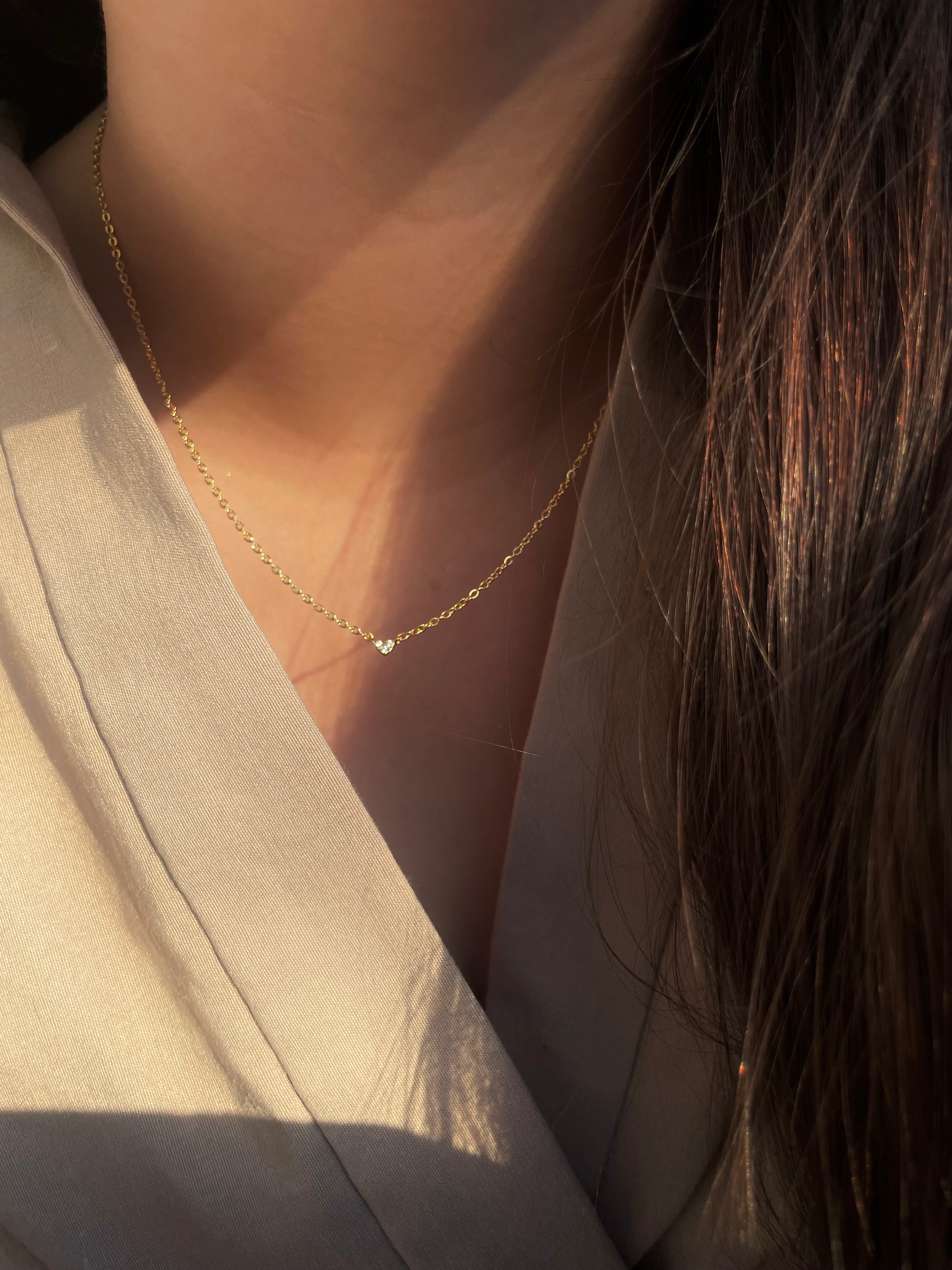 MINI HEART SPARKLING NECKLACE - GOLD