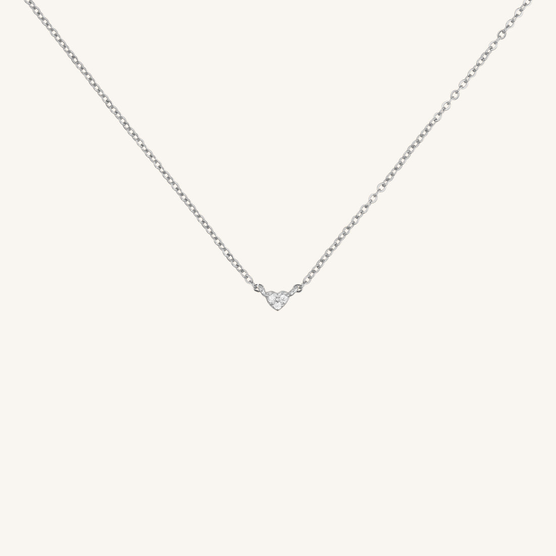 MINI HEART SPARKLING NECKLACE - SILVER