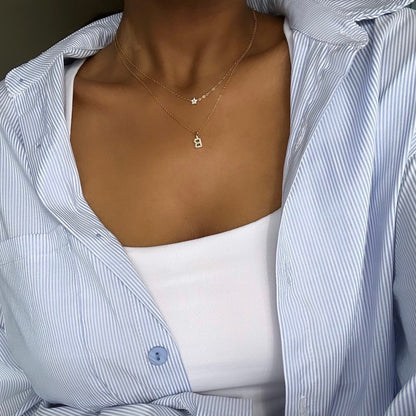 PETITE LOTUS CRYSTAL NECKLACE - GOLD