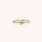 PETITE LOTUS STONE RING - GOLD