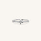 PETITE LOTUS STONE RING - SILVER