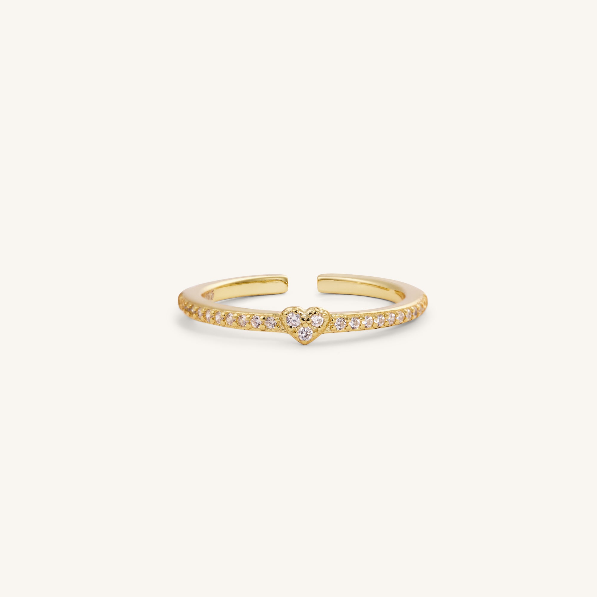 MINI HEART SPARKLING RING - GOLD