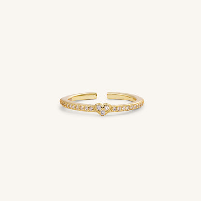 MINI HEART SPARKLING RING - GOLD
