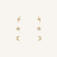 TINY SYMBOL STUD SET -GULD