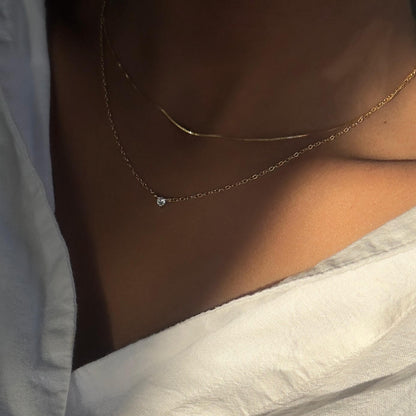 GODDESS SOLITAIRE NECKLACE - SILVER