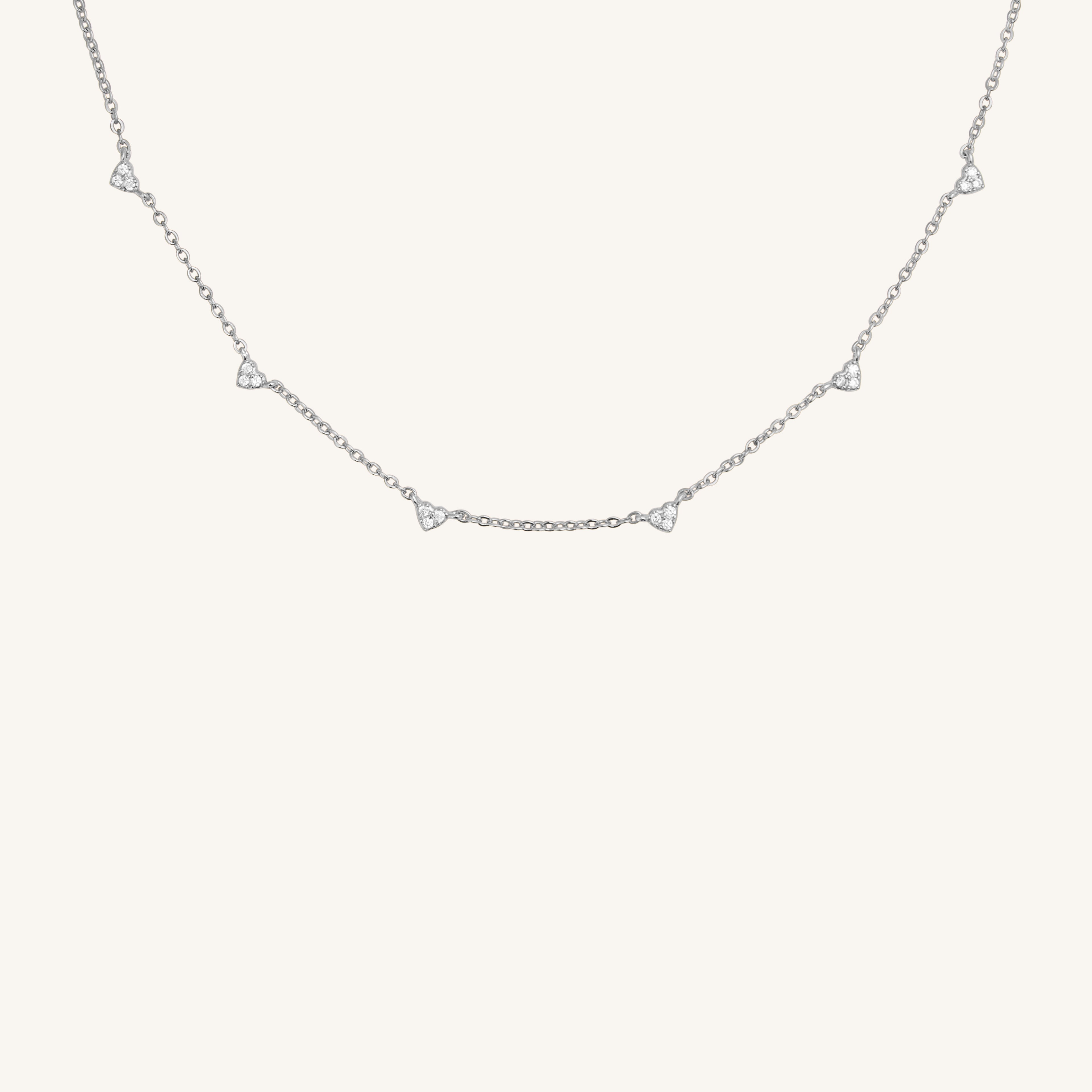 MINI HEART LINE NECKLACE - SILVER