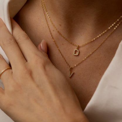 LOVE INITIAL NECKLACE - SILVER